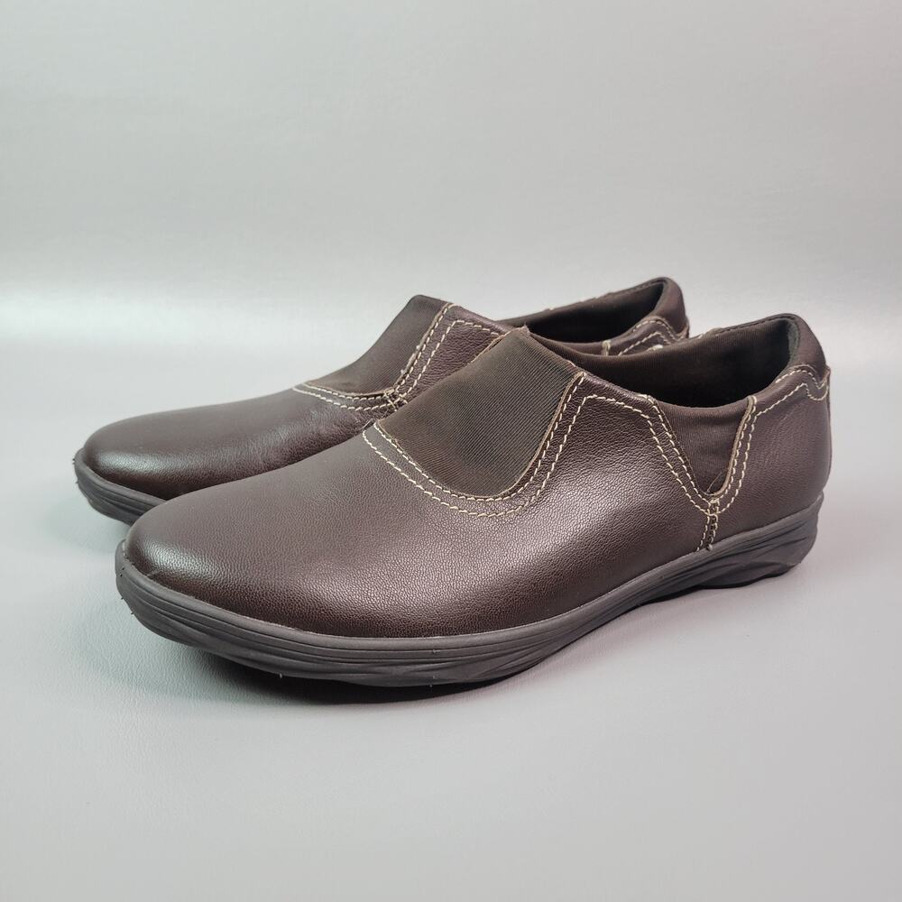 Eastland Morgan Memory Foam Leather Slip On Shoes Womens 9 Medium Brown